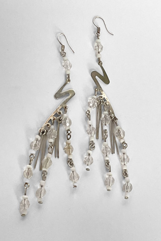 80s Beaded Lightning Bolt Chandelier Earrings Selected by MARMALADE