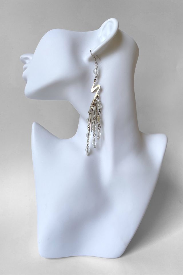 80s Beaded Lightning Bolt Chandelier Earrings Selected by MARMALADE #3