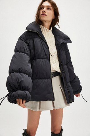 Cotton Candy Solid Puffer Jacket at Free People in Black, Size: Large