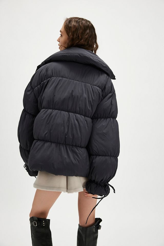 Free people black puffer jacket online
