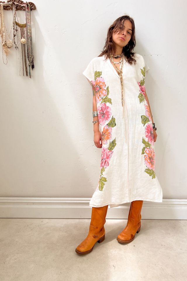 Vintage Dark Flowers Maxi Dress Selected by Anna Corinna