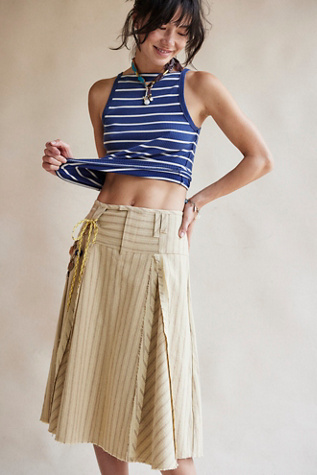 Amelia Midi Skirt at Free People in Yellow Combo, Size: US 2