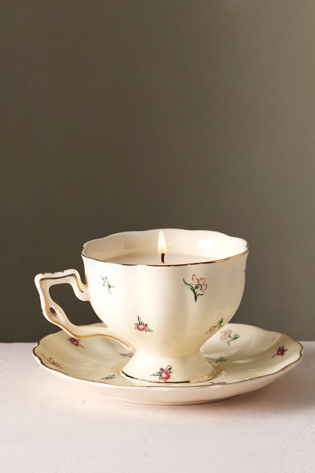 Teacup Candle With Saucer #2