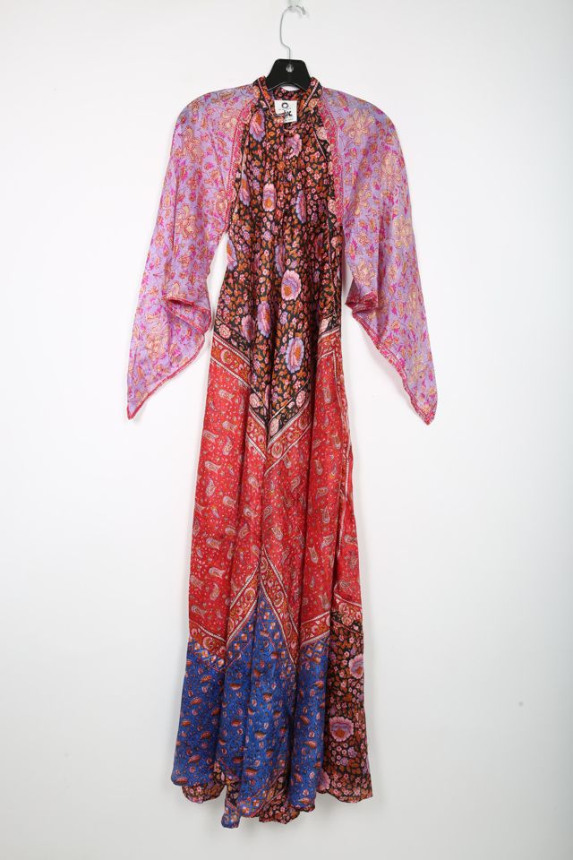 1970s Floral Vase Maxi Dress by Serbin | S/M
