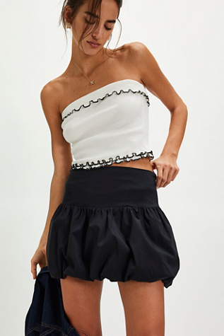 Elodie Bubble Mini Skirt at Free People in Black, Size: US 8