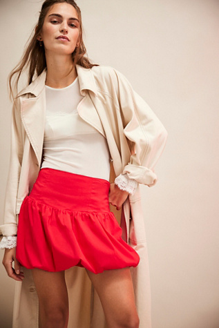 Elodie Bubble Mini Skirt At Free People In Retro Red, Size: US 6