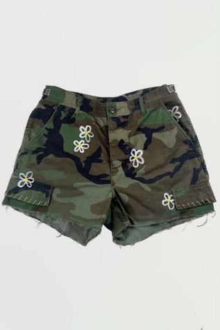 Vintage Mushroom Camo Army Shorts Selected by Rank & Sugar | Free