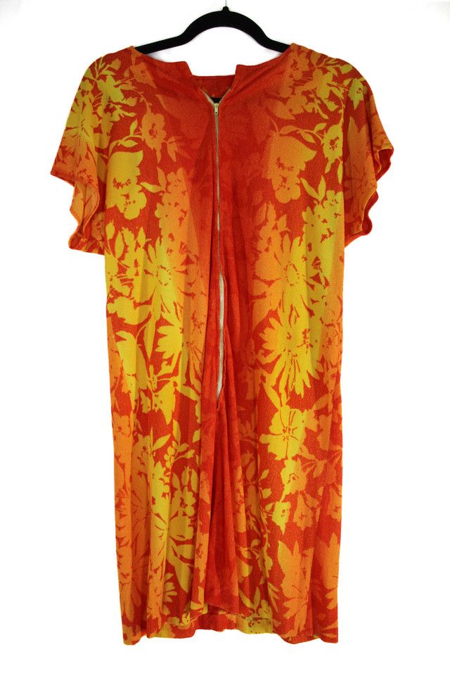 Vintage Hawaiian Floral Terrycloth Cover-up Dress Selected By Moons + Junes Vintage #1