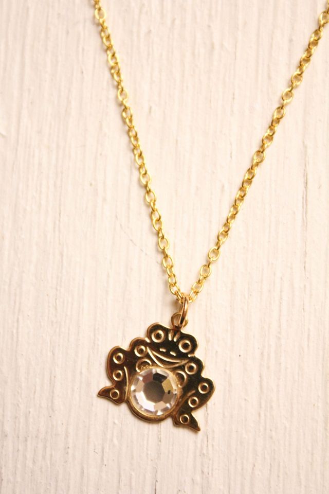 Vintage Gold Frog Chain Necklace Selected By Moons + Junes Vintage