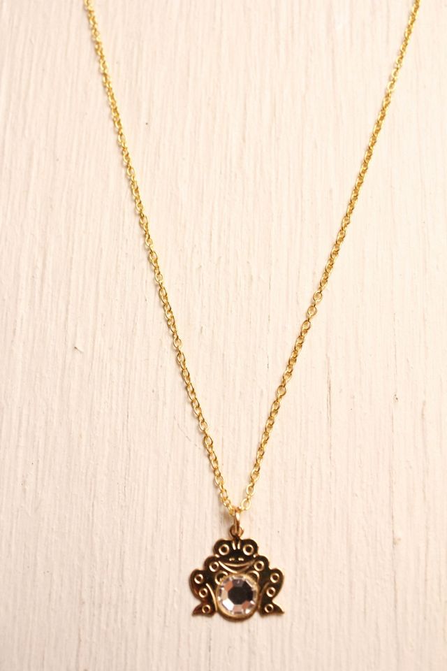 Vintage Gold Frog Chain Necklace Selected By Moons + Junes Vintage #1