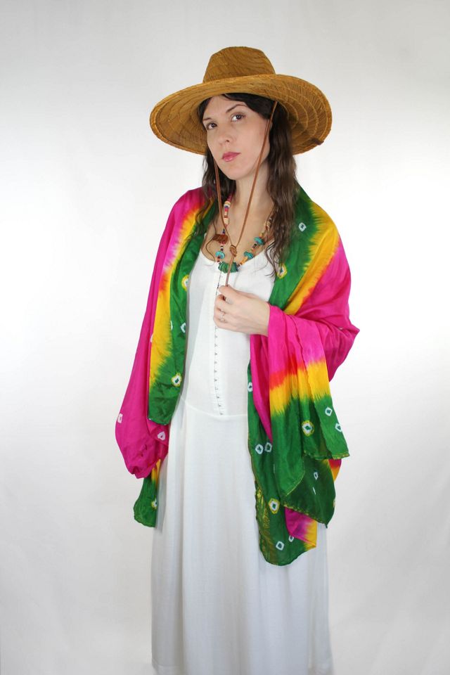Vintage Dyed Bohemia Beach Coverup Shawl Selected By Moons + Junes Vintage #1
