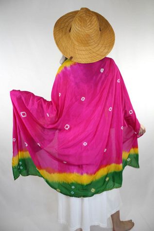 Vintage Dyed Bohemia Beach Coverup Shawl Selected By Moons + Junes Vintage