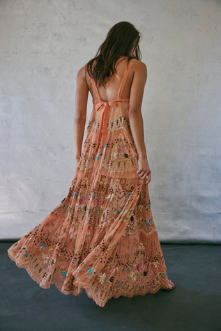 Женское платье Free People Goldie Maxi, цвет: Комбинированный — фото 3
