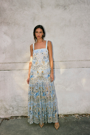 Goldie Maxi Dress by Free People in Blue, Size: L