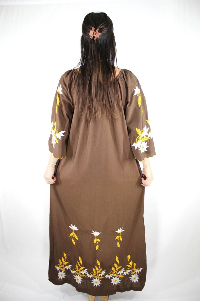 1970s Hawaiian Island Angel Sleeve Maxi Dress Selected By Moons + Junes Vintage #1