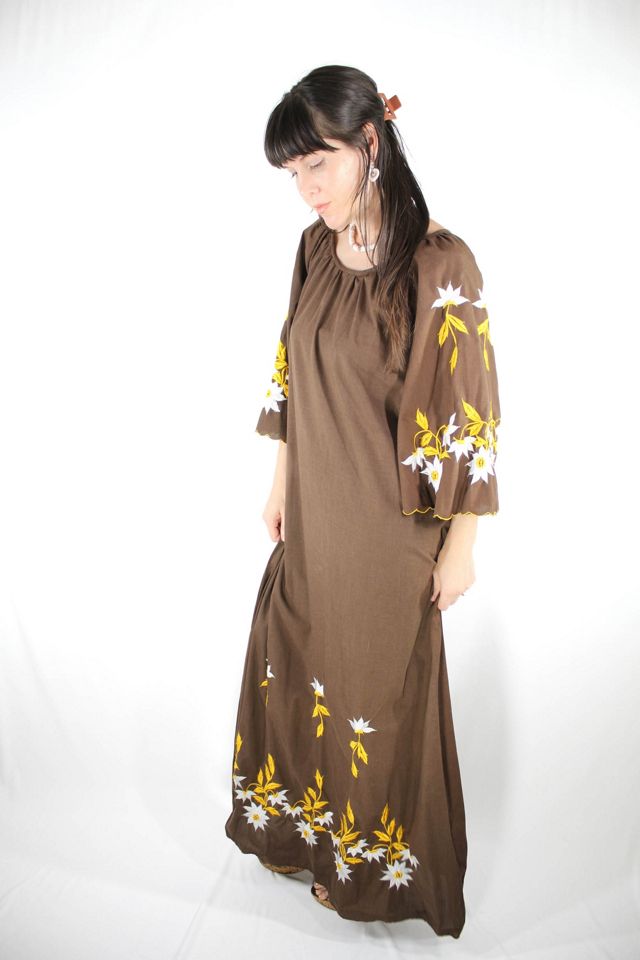 1970s Hawaiian Island Angel Sleeve Maxi Dress Selected By Moons + Junes Vintage #2