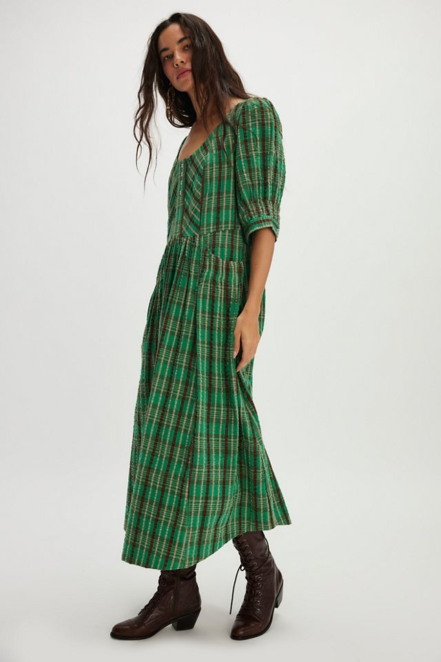 Plaid midi dress on sale