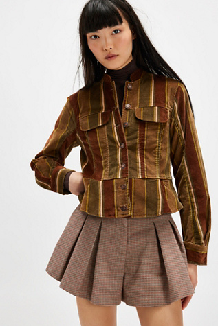 Jocelyn Velvet Printed Jacket at Free People in Moss Combo, Size: Small