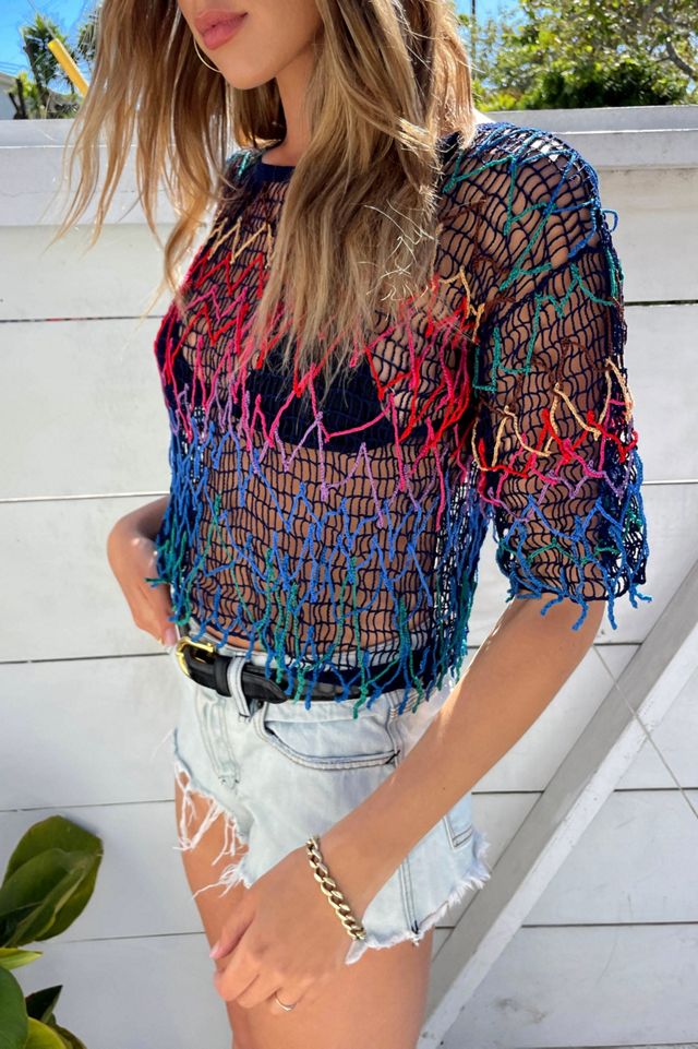 Rainbow Crochet Fringe Top Selected by Madly Vintage #2