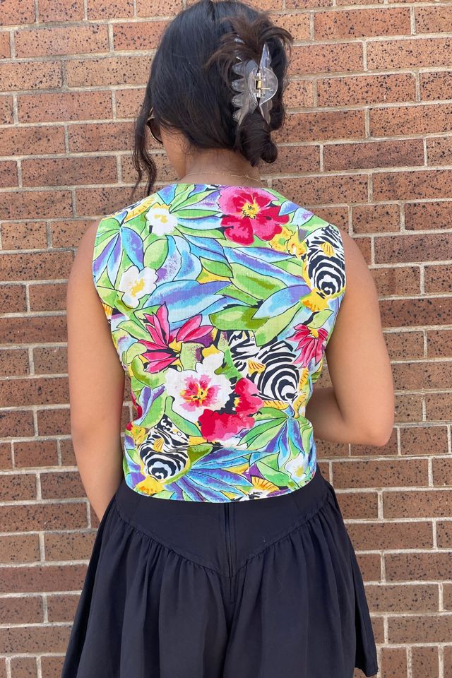 Vintage 1990's Tropical Crop Top Selected by FernMercantile #1