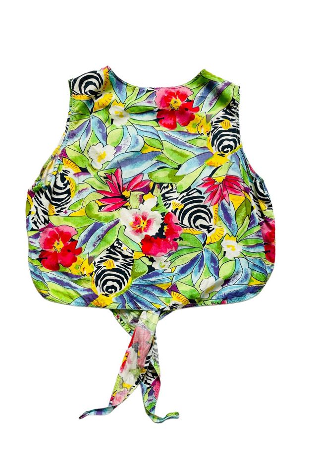 Vintage 1990's Tropical Crop Top Selected by FernMercantile #3