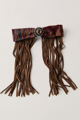 Addie Bow Barrette by Curried Myrrh at Free People in Wine