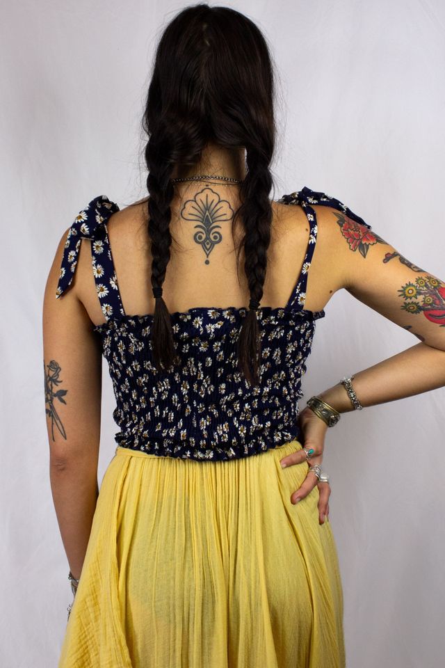 Vintage Smocked Floral Tank Top Selected by Black Shag Vintage #1