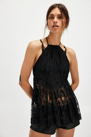 Nigel Preston Lace Halter Top at Free People in Black, Size: Small