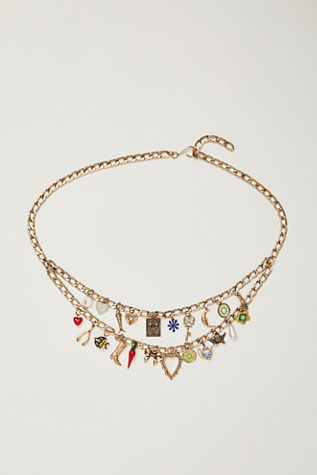 Lucky Charm Chain Belt at Free People in Gold Rush