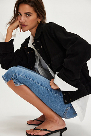 We The Free Suzy Suede Jacket At Free People In Black, Size: Small