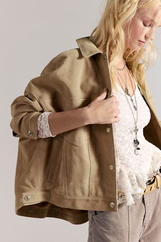 Veste Militaire Free People, Taille L, Marron, Mi-saison (excellent état)