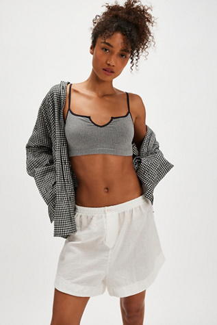 Clean Slate Seamless Bralette by Intimately at Free People in Heather Grey, Size: L-XL/G-TG