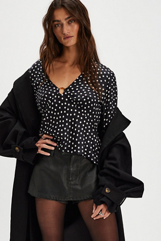 Rixo Alizee Top At Free People In London Spot Black, Size: US 10