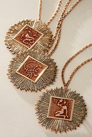 Antique Birth Plate Zodiac Necklace At Free People In Virgo