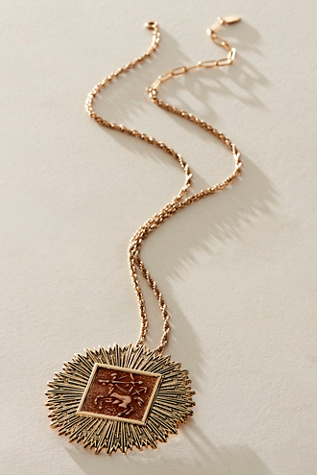 Antique Birth Plate Zodiac Necklace At Free People In Sagittarius