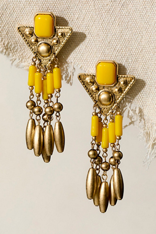 Zora Dangle Earrings At Free People In Warm Yellow