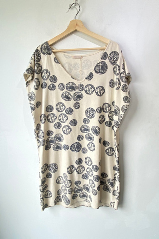 Jesse Kamm Cream Raw Silk Dress Selected by The Curatorial Dept.