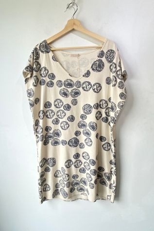 Jesse Kamm Cream Raw Silk Dress Selected by The Curatorial Dept.