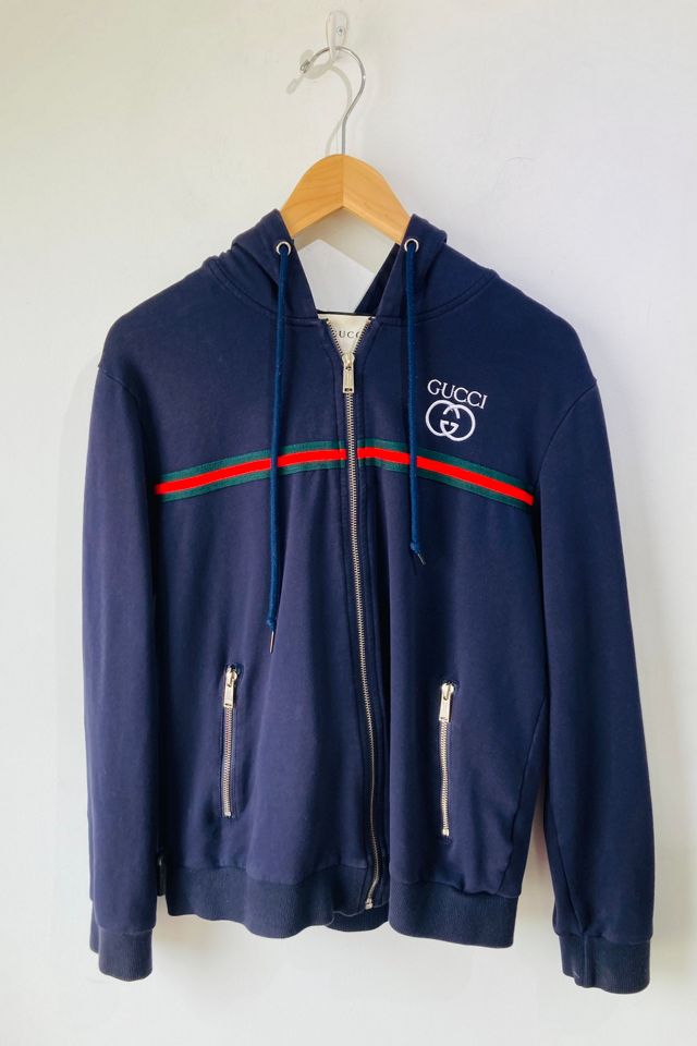 Gucci Navy Blue Hoodie Selected by The Curatorial Dept. Free People