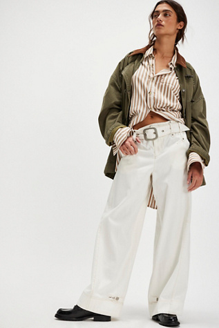 We The Free Sloane Belted Pants At Free People In Tofu, Size: XS