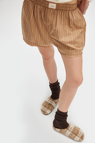 Cotswold Tartan Slip-On Mules By Jeffrey Campbell At Free People In Beige White Tartan, Size: US 7