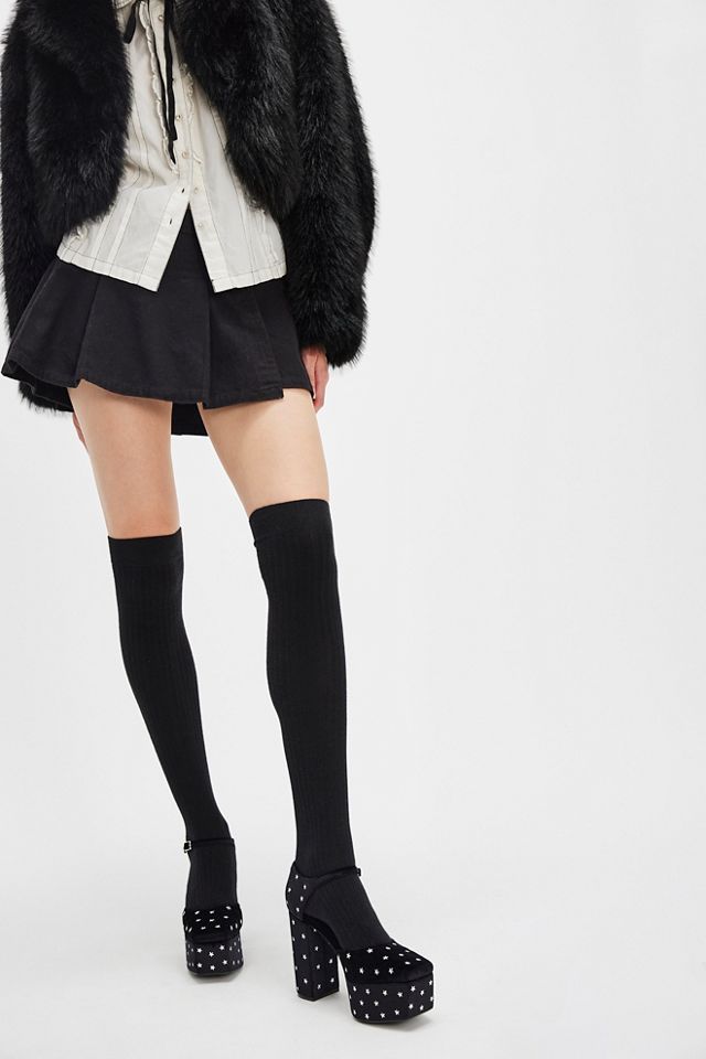 Stardust Velvet Platform Heels #2