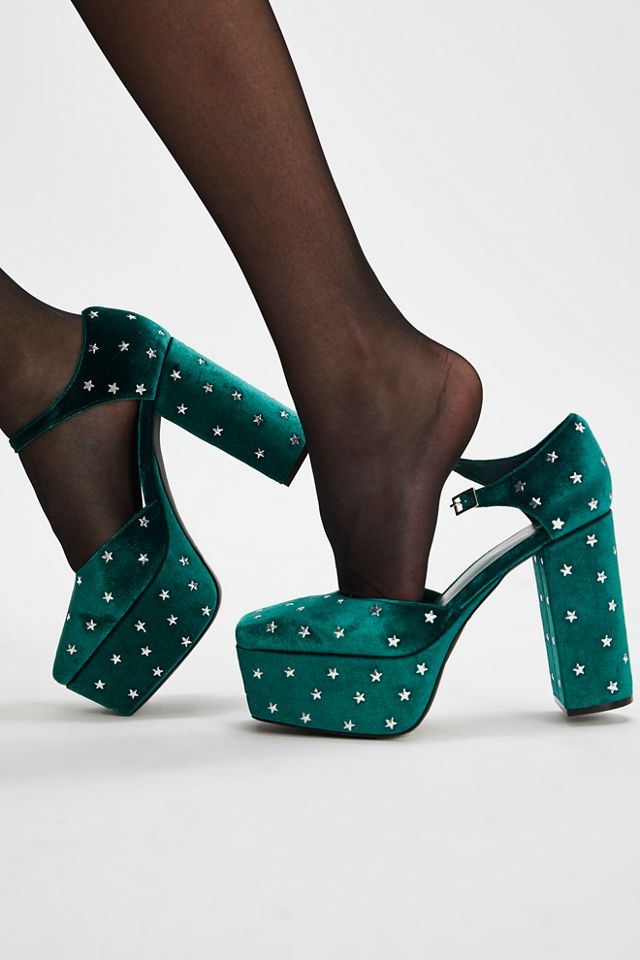 Stardust Velvet Platform Heels #1