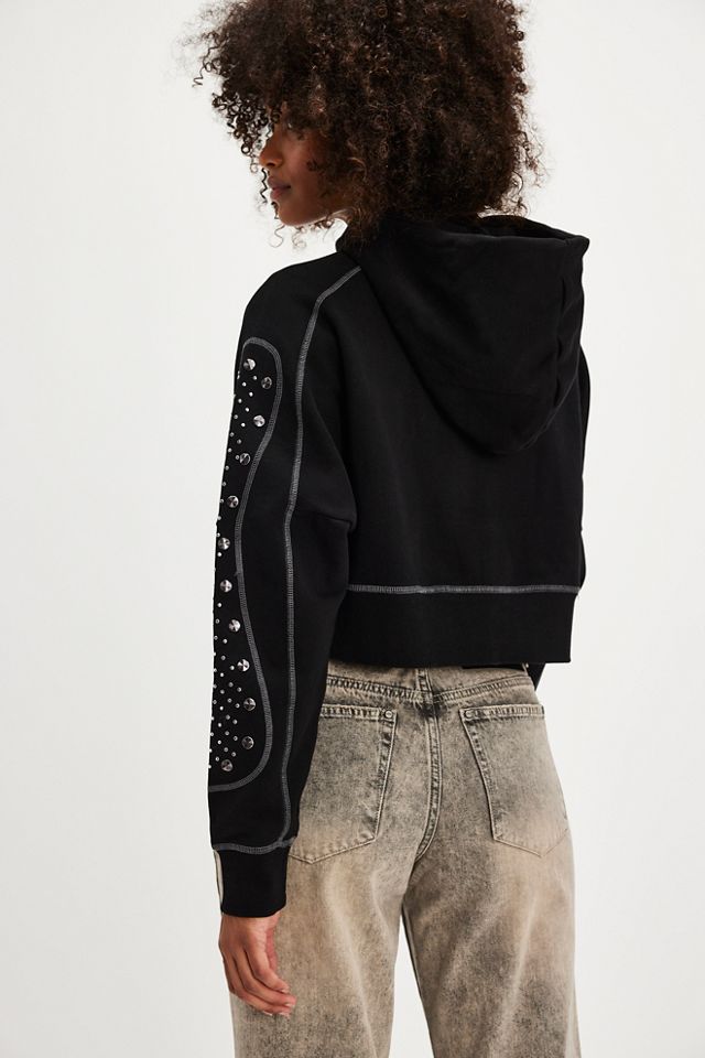 OneTeaspoon Heart Studded Cropped Hoodie | Free People