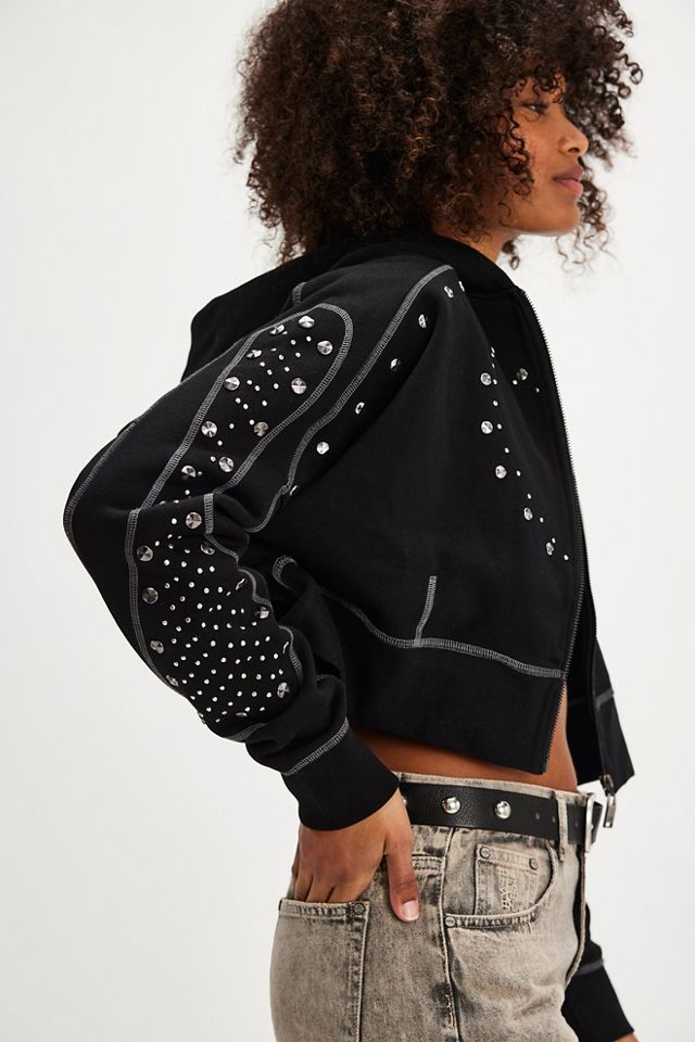 OneTeaspoon Heart Studded Cropped Hoodie | Free People