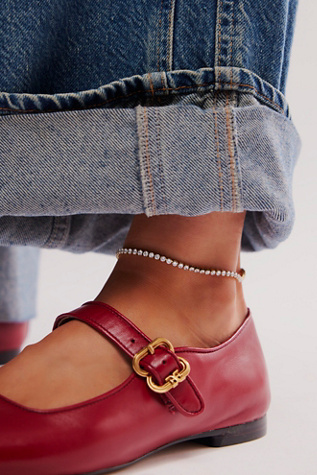 Brenda Grands Tennis Anklet at Free People in Gold