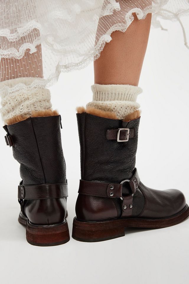 Silverstone Shearling Moto Boots Free People