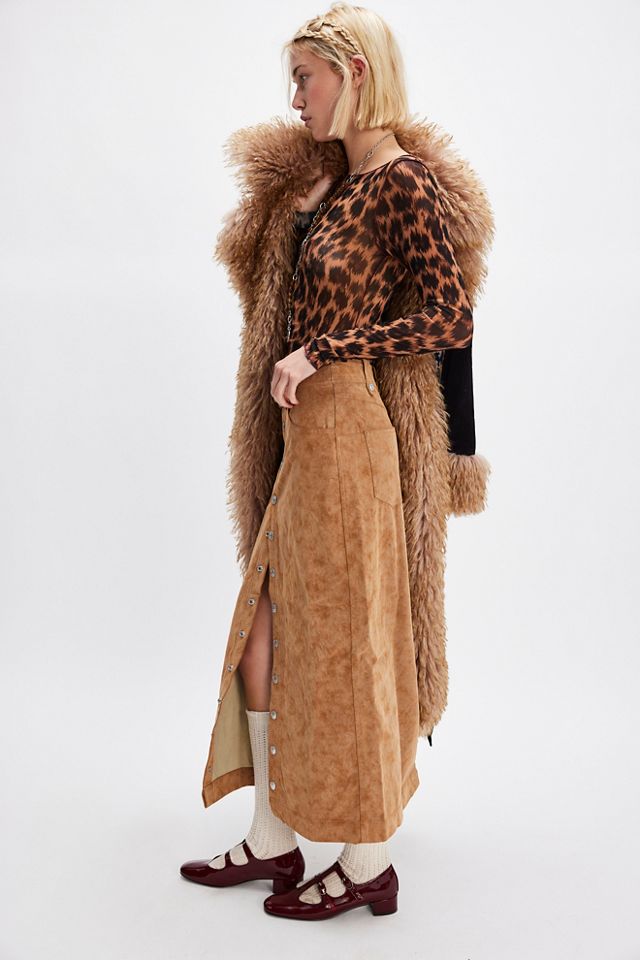 We The Free Astoria Vegan Suede Maxi Skirt #3
