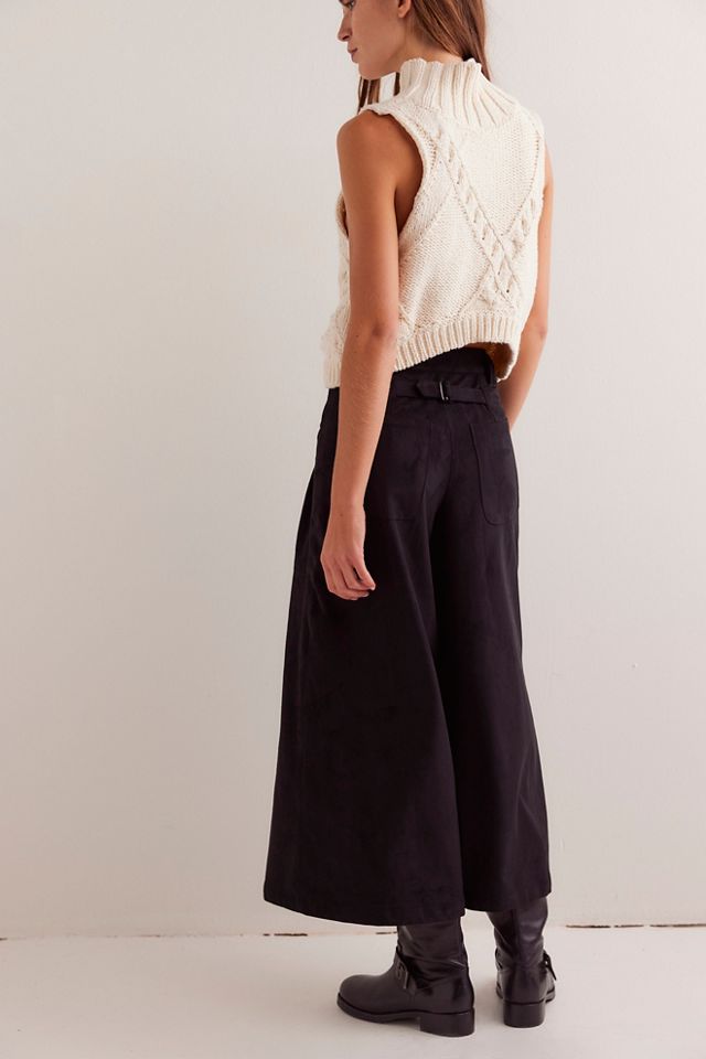 We The Free Eva Vegan Suede Cropped Trousers #1
