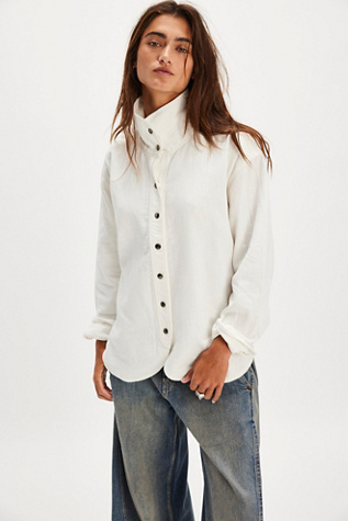 We The Free Buddy Double Cloth Shirt at Free People in Optic White, Size: Medium